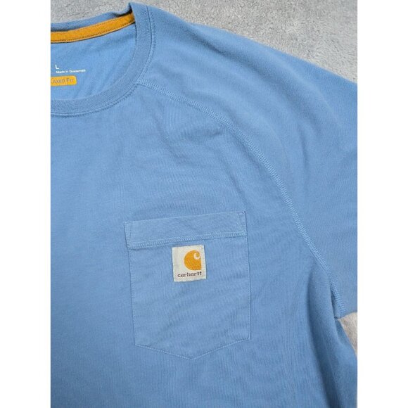 Carhartt T Shirt Mens Large Blue Relaxed Fit Barn Chore Rugged Tuff Work - Picture 4 of 10